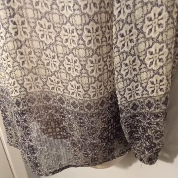 Boho gray, cream blouse - Picture 3 of 5